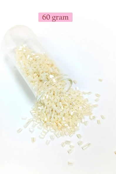 Kesme Cam Boncuk 2mm - 60 Gram - Krem - BNC384 ürün görseli 1