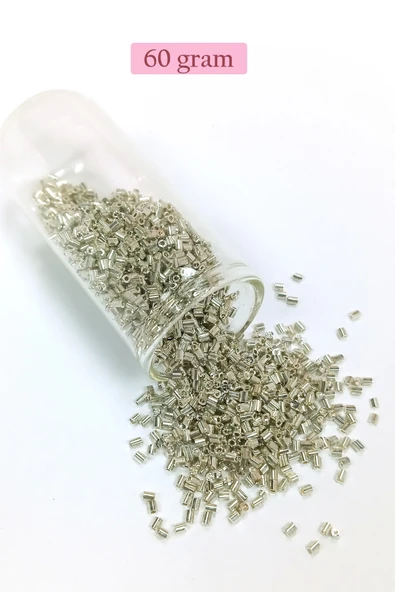 Kesme Cam Boncuk 2mm - 60 Gram - Parlak Gümüş - BNC376 ürün görseli 1