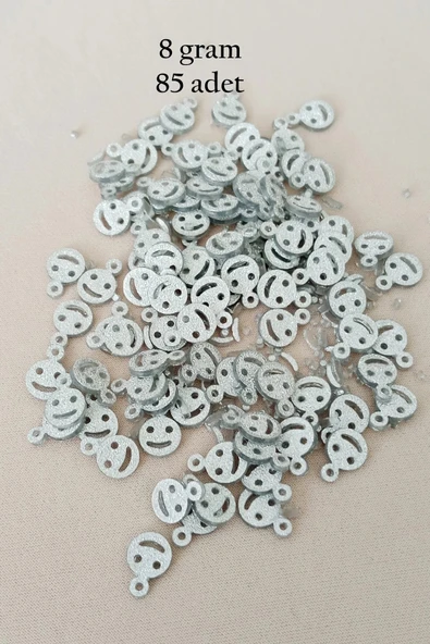 Oya Abiye Bileklik Kolye Pleksi Metalik Plastik Pul Gümüş Renk 8 gram 85 adet - BNC525 ürün görseli 1