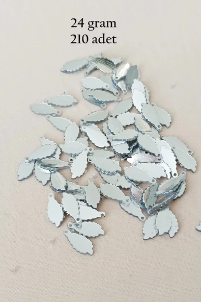 Oya Abiye Bileklik Kolye Pleksi Metalik Plastik Pul Gümüş Renk 24 gram 210 adet - BNC572 ürün görseli 1