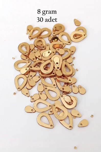 Oya Abiye Bileklik Kolye Pleksi Metalik Plastik Pul Altın Renk 8 gram 30 adet - BNC496 ürün görseli 1