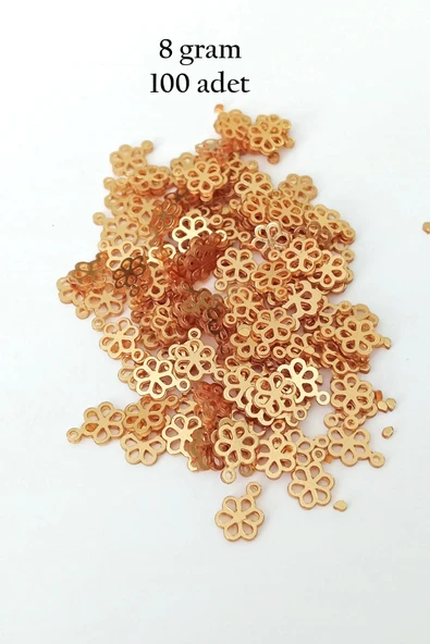 Oya Abiye Bileklik Kolye Pleksi Metalik Plastik Pul Altın Renk 8 gram 100 adet - BNC479 ürün görseli 1