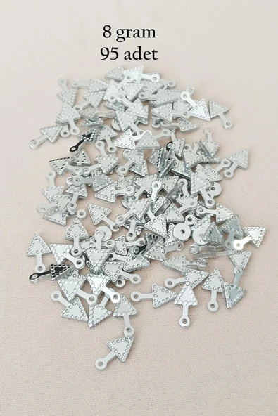 Oya Abiye Bileklik Kolye Pleksi Metalik Plastik Pul Gümüş Renk 8 gram 95 adet - BNC505 ürün görseli 1