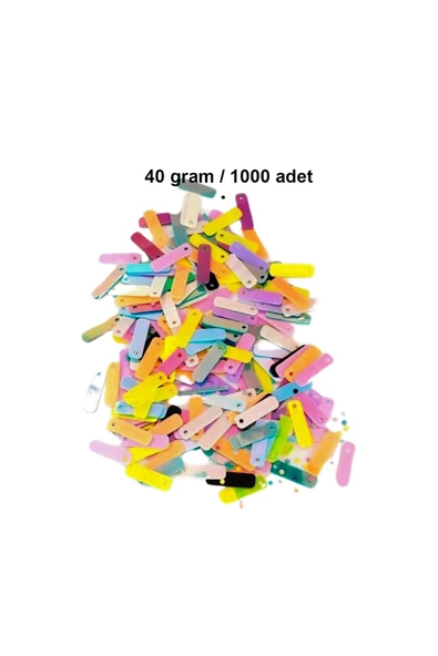 Pastel Renkler 15 x 5 mm Dantel Oya Yazma Halhal Abiye Lazer Kesim Pul 1000 adet / 40 gram ürün görseli 1