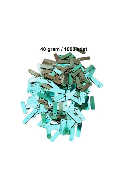 Yeşil 15 x 5 mm Dantel Oya Yazma Halhal Abiye Lazer Kesim Pul 1000 adet / 40 gram ürün görseli 1