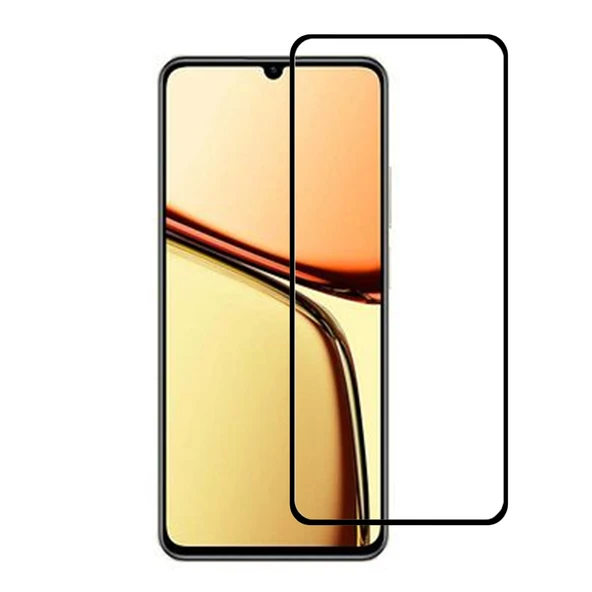 Realme C61 Uyumlu 5D Glass Temperli Cam Ekran Koruyucu (Siyah) ürün görseli 1