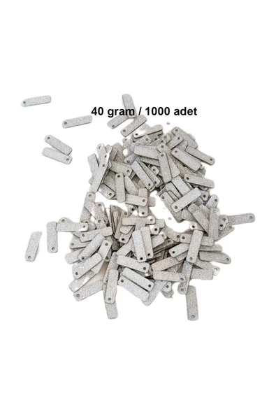 Mat Beyaz 15 x 5 mm Dantel Oya Yazma Halhal Abiye Lazer Kesim Pul 1000 adet / 40 gram ürün görseli 1