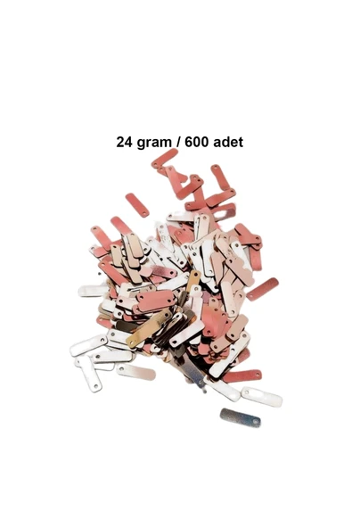 Açık Kırmızı 15 x 5 mm Dantel Oya Yazma Halhal Abiye Lazer Kesim Pul 600 adet / 24 gram ürün görseli 1