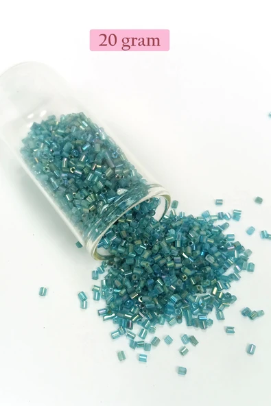 Kesme Cam Boncuk 2mm - 20 Gram - Şeffaf Çam Yeşili -BNC332 ürün görseli 1