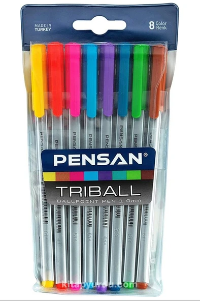 Pensan Triball Tükenmez Kalem Renkli 8'li Set ürün görseli 1