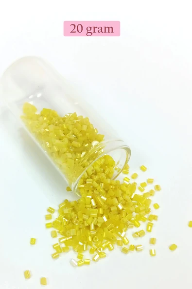 Kesme Cam Boncuk 2mm - 20 Gram - Koyu Sarı -BNC337 ürün görseli 1