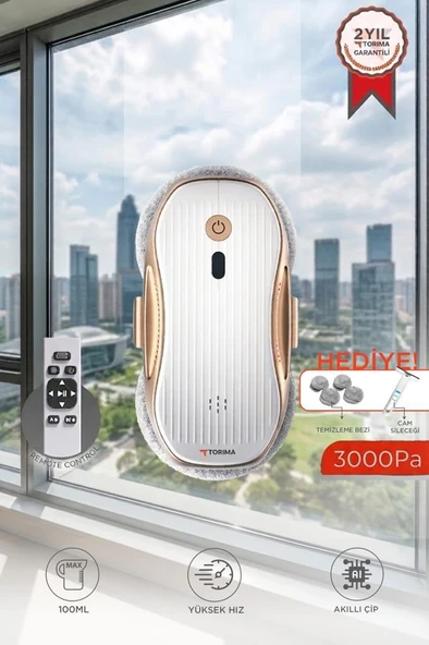 Cam Silme Temizleme Robotu Uzaktan Kumandalı Su Püskürtmeli 3000Pa S10 ürün görseli 1