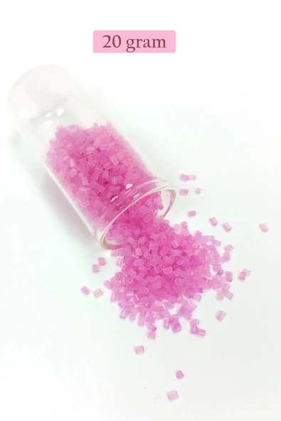 Kesme Cam Boncuk 2mm - 20 Gram - Şeffaf Mat Pembe -BNC329 ürün görseli 1