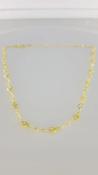 Kalp 14K Gold Zincir Çelik kolye - Resim 2