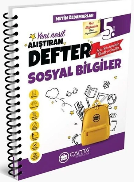 5. Sınıf Sosyal Bilgiler Okula Yardımcı Öğreten Defter Çanta Yayınları ürün görseli 1