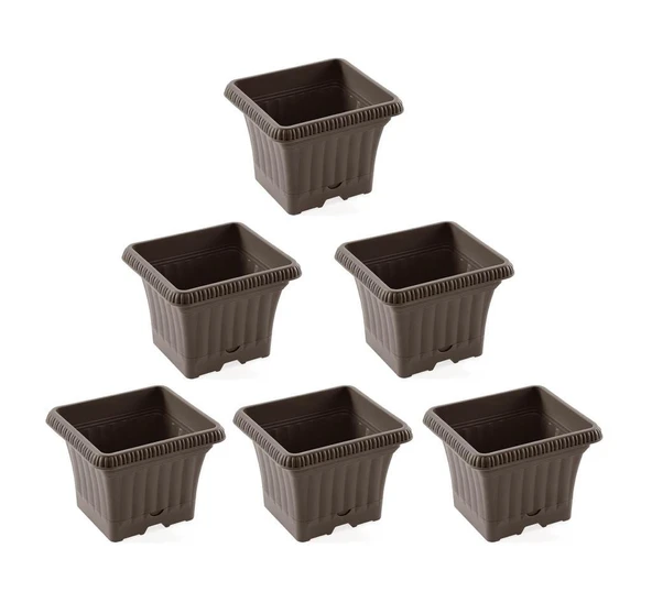 Omnipazar SO-OB00 Dekoratif Ova Balkon Saksı 2.2 lt Mocha 6 Adet ürün görseli 1