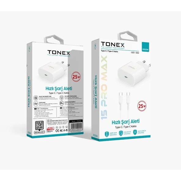 Tonex hızlı şarj 25 W TYPE C /typC yeni nesil ürün görseli 1