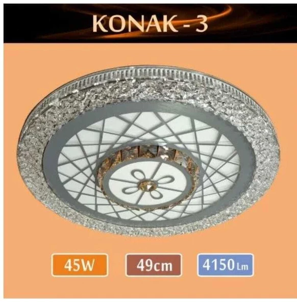Sıva Üstü Led Panel 45W 49 cm çapında Model Konak-3 led avize ürün görseli 1