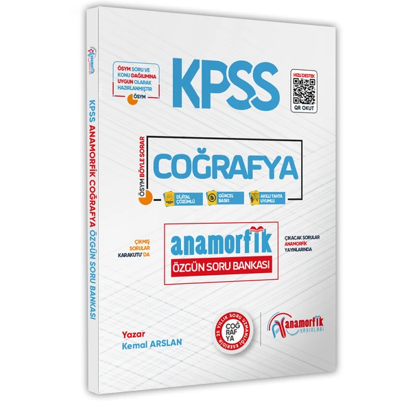 KPSS Anamorfik Coğrafya  Soru Bankası Yeni Müfredat Dijital Çözümlü ürün görseli 1