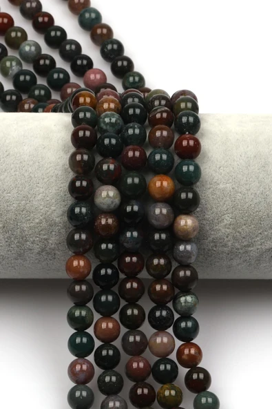 Kan Taşı Doğal Taş Dizi 8 mm Küre Kesim ürün görseli 1