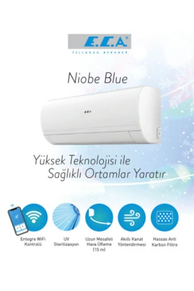 Eca Niobe Blue 12.000 BTU Inverter Duvar Tipi Split Klima R32 Wi-Fi + UV A++ ürün görseli 1