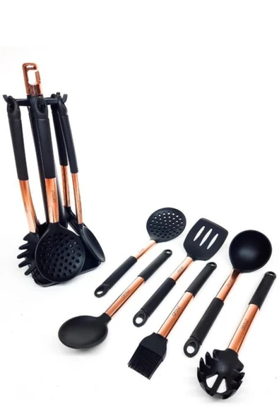 Helper 7 Parça Silikon Kepçe Seti Bakır Renk ürün görseli 1