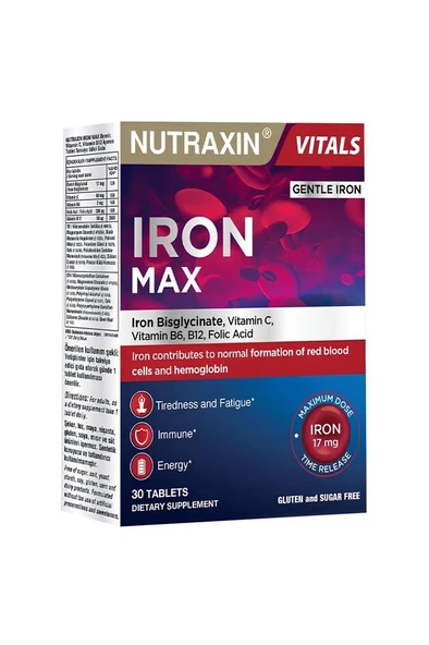 Nutraxin Iron Max 30 Tablet ürün görseli 1