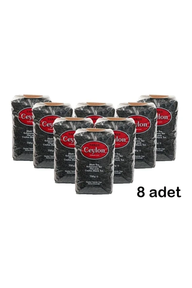 Tanay Ceylon Ithal Sri Lanka Siyah Yaprak Seylan Çayı Kaçak Çay 750 gr X 8 Adet (6.000 GR) ürün görseli 1