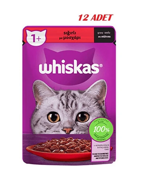 Whiskas Sığırlı Poşet Kedi Yaş Mama 85 G 12x ürün görseli 1