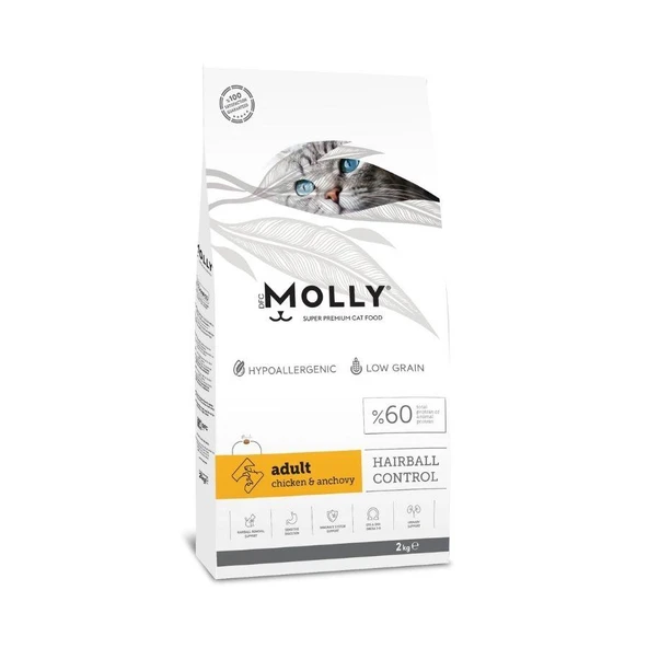 Molly Düşük Tahıllı Hypoallergenic Tavuklu ve Hamsili Yetişkin Kedi Maması 2 Kg ürün görseli 1