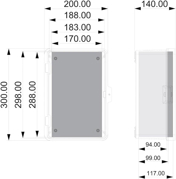 200x300x130 mm Taban Saclı Polyester Pano - Resim 6