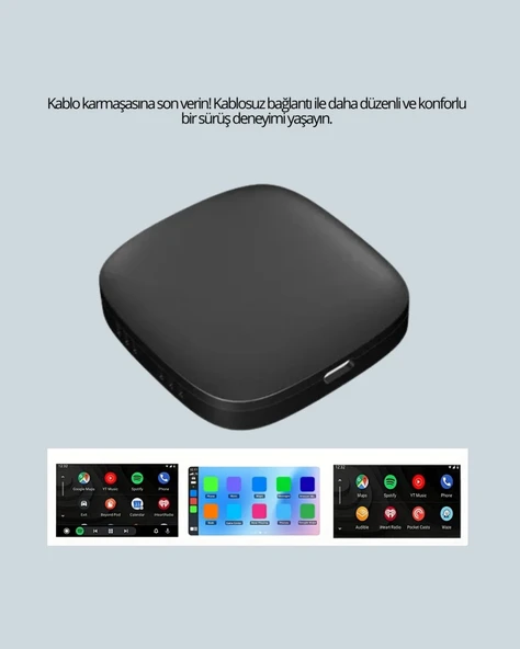 Kablosuz CarPlay ve Android Auto Dönüştürücü Adaptör - Resim 3