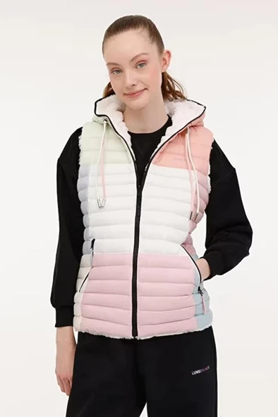 Lumberjack WL ADDISON 4V324-100B 4PR 101888336 Kadın Çift Taraflı Yelek Beyaz XS-XL ürün görseli 1