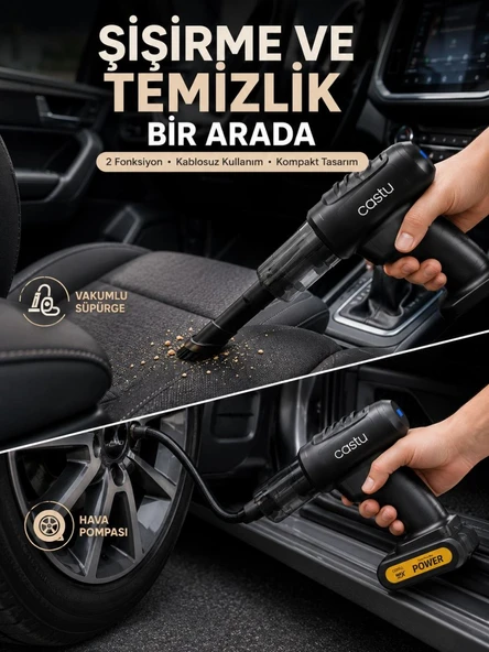 Kablosuz Hava Pompası Ve Vakumlu El Süpürgesi ürün görseli 1