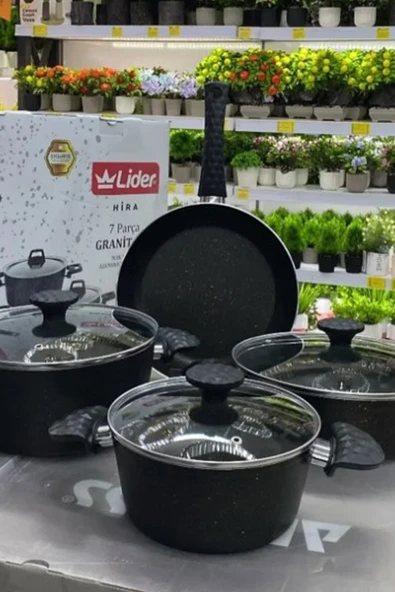 Lider Hira 7 Prç Granit Tencere Seti - Resim 2