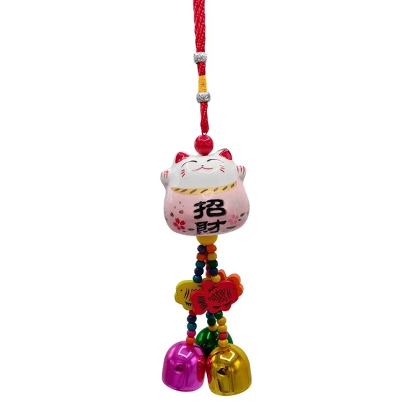 Feng Shui Maneki Neko Şans Kedisi Pembe No.3 ürün görseli 1