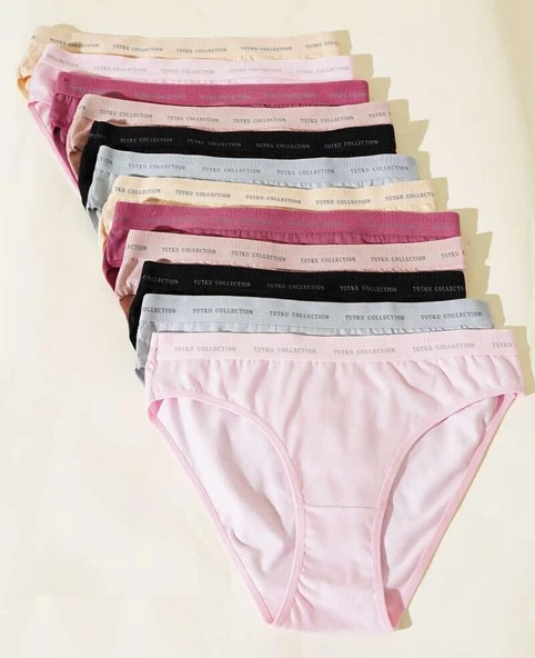 12 li Paket Tutku Bayan Perla Bikini Külot Karışık Renk ürün görseli 1