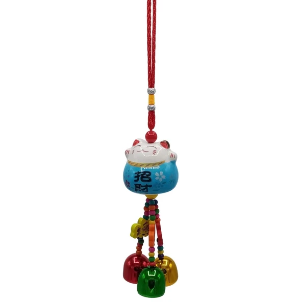 Feng Shui Maneki Neko Şans Kedisi Mavi No.3 ürün görseli 1