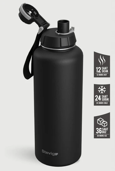 Stevig ST-235 1 Hand Leak-Proof Sızdırmaz Çelik Termos 1500ML Black ürün görseli 1