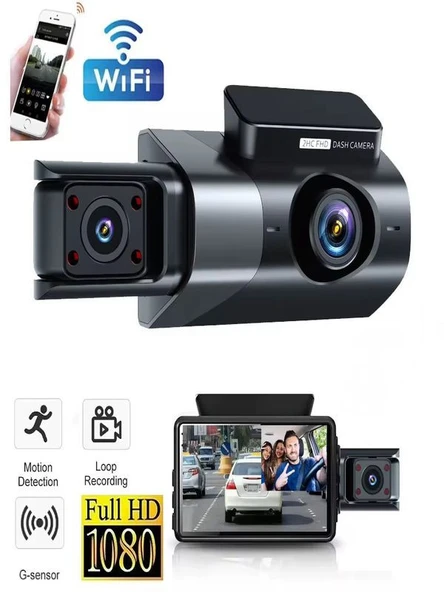 WiFi 1080P Arac Içi Kamera 5MP 170 Derece Aci Araba Kamerasi GSensor Dongu Kayit 150mAh Batarya ürün görseli 1