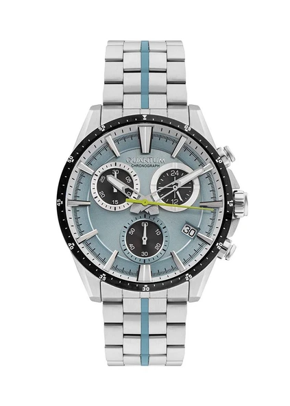 Quantum PWG1108.300 Quartz Kronograflı Çelik Gri Açık Mavi Kadran 46 mm Erkek Kol Saati ürün görseli 1