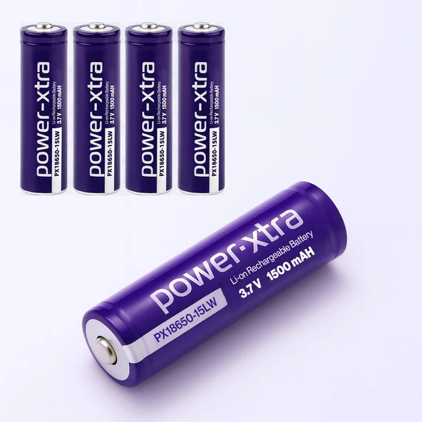 5 Adet 18650 Mor Renk Şarjlı Pil 3.7V 1500mAh Li-Ion Uzun Ömürlü Yüksek Kapasiteli Şarj Edilir Pil ürün görseli 1