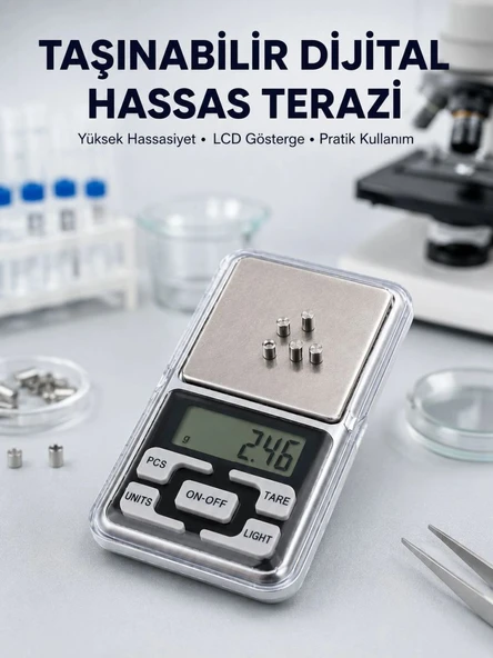 Hassas Tartım İçin Dijital Cep Terazisi Sayma Modlu Yeni Nesil ürün görseli 1