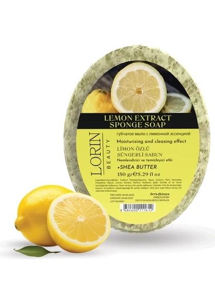Lorin Beauty Lorin Limon Özlü Doğal Süngerli Sabun ürün görseli 1