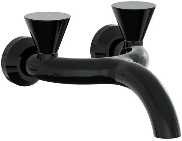 Vitra Liquid Duvardan Lavabo Bataryası, Parlak Siyah, A4274839 ürün görseli 1