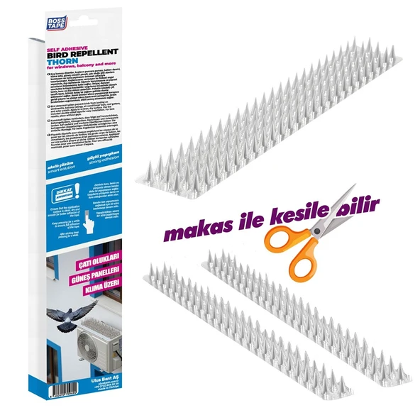 Yapışkanlı Kuş Kovucu Kuşkonmaz Dikenler 8cm x 40cm 2Adet ürün görseli 1
