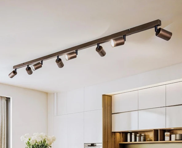 mylights 150cm  LED SPOT AVİZE KAHVE RENK  GÜN IŞIĞI OS-RAM LED AMPULLÜ 3000K SALON AVİZE TASARRUFLU LED AVİZE ürün görseli 1