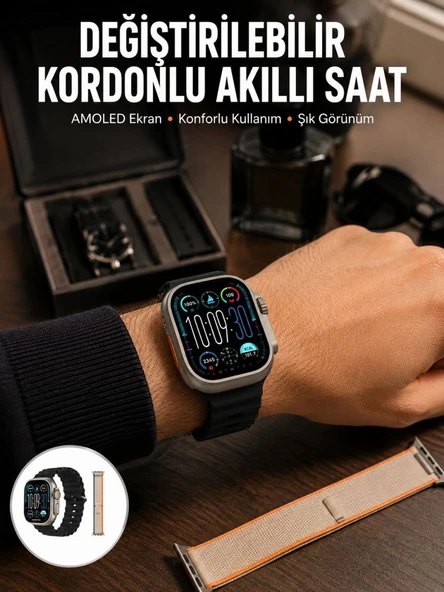 Akıllı Saat Çok Fonksiyonlu Unısex Sosyal Medya Girişli Bluetooth Bağlantılı Yeni Nesil ürün görseli 1