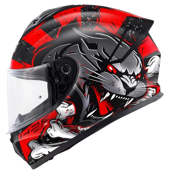 GIVI 50.X WILD MAT SİYAH-KIRMIZI KAPALI KASK ürün görseli 1