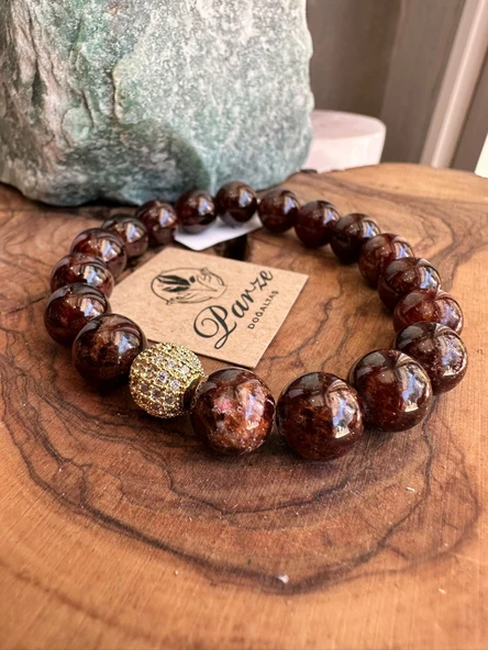 Lal (Kırmızı Garnet ) Doğal Taş Bileklik 10 mm ürün görseli 1